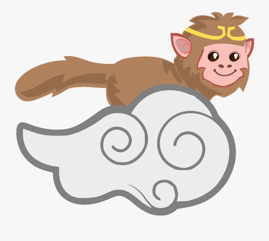 Monkey King, Cloud, Flying, Baby - Monkey King Cloud, Transparent Clipart