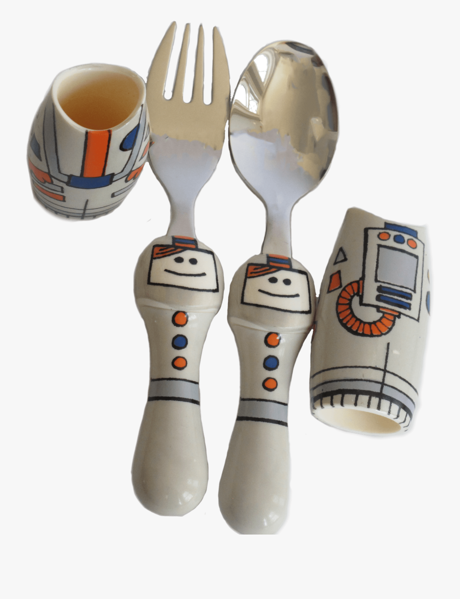 Astronaut Fork & Spoon Set - Wooden Spoon, Transparent Clipart