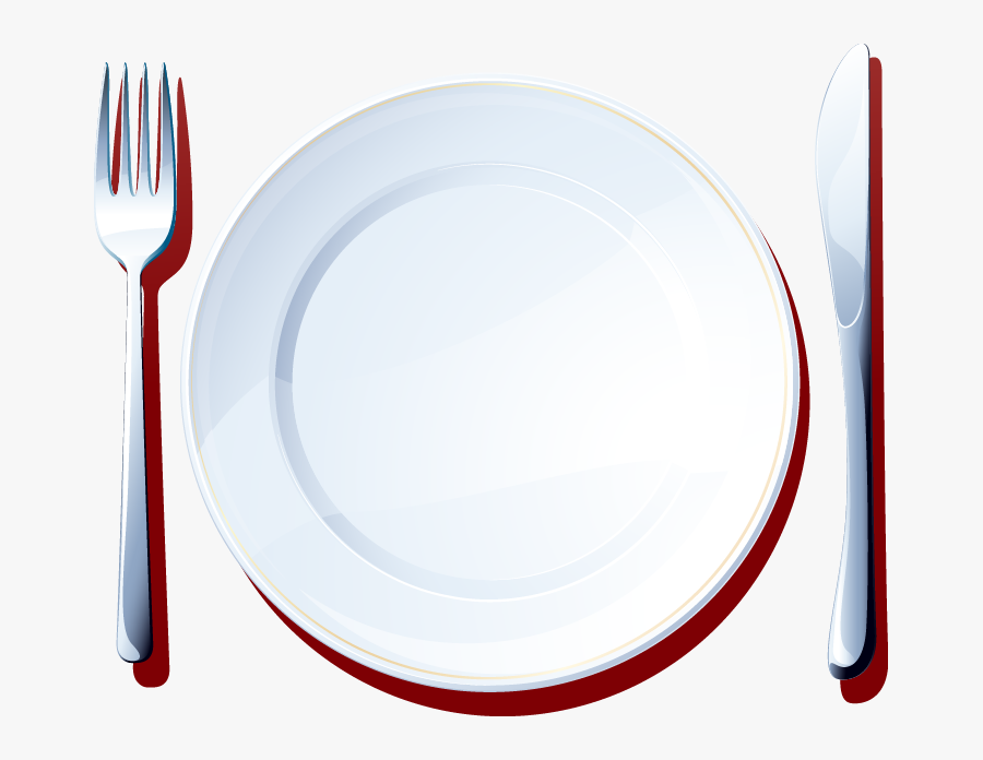 Knife Simple And Pattern - Plate, Transparent Clipart