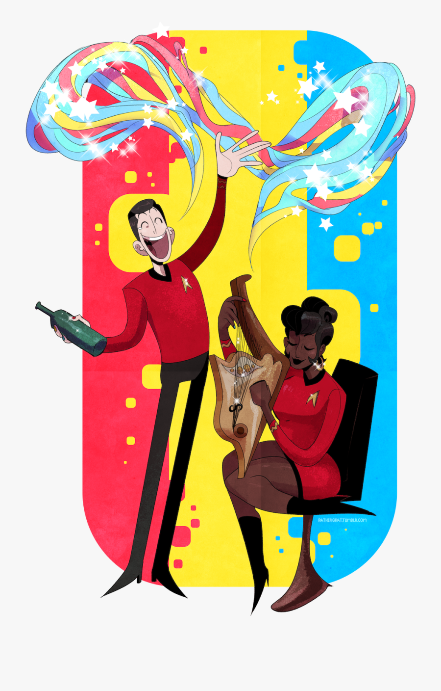 Scotty & Uhura From Star Trek Tos - Poster, Transparent Clipart