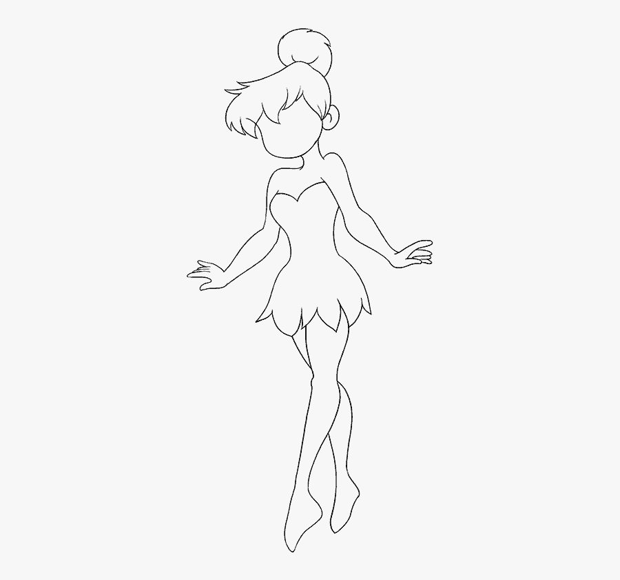 How To Draw Tinkerbell - Line Art, Transparent Clipart