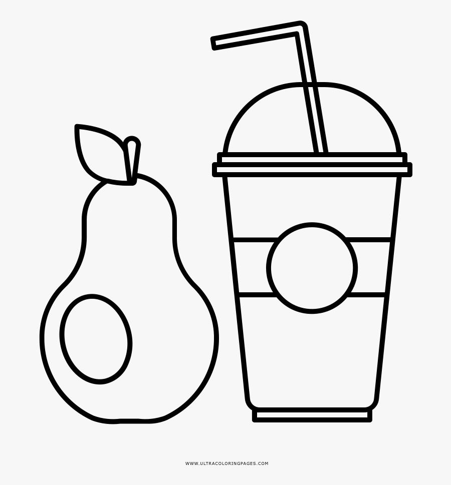 Smoothie Coloring Page - Line Art, Transparent Clipart