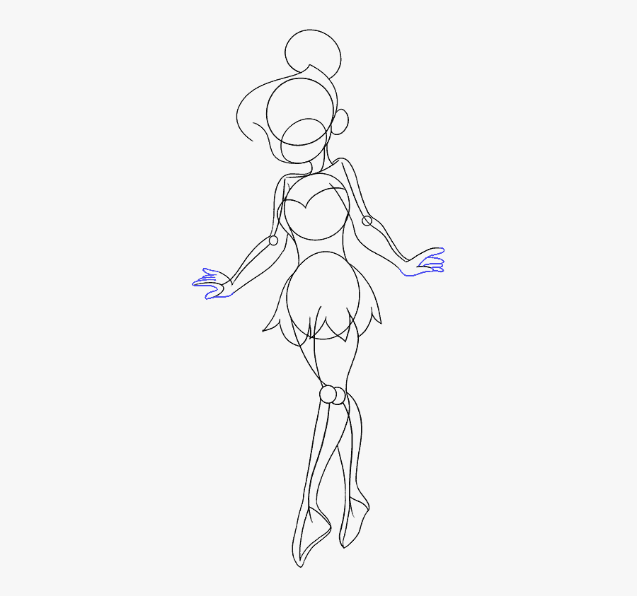 How To Draw Tinkerbell - Line Art, Transparent Clipart
