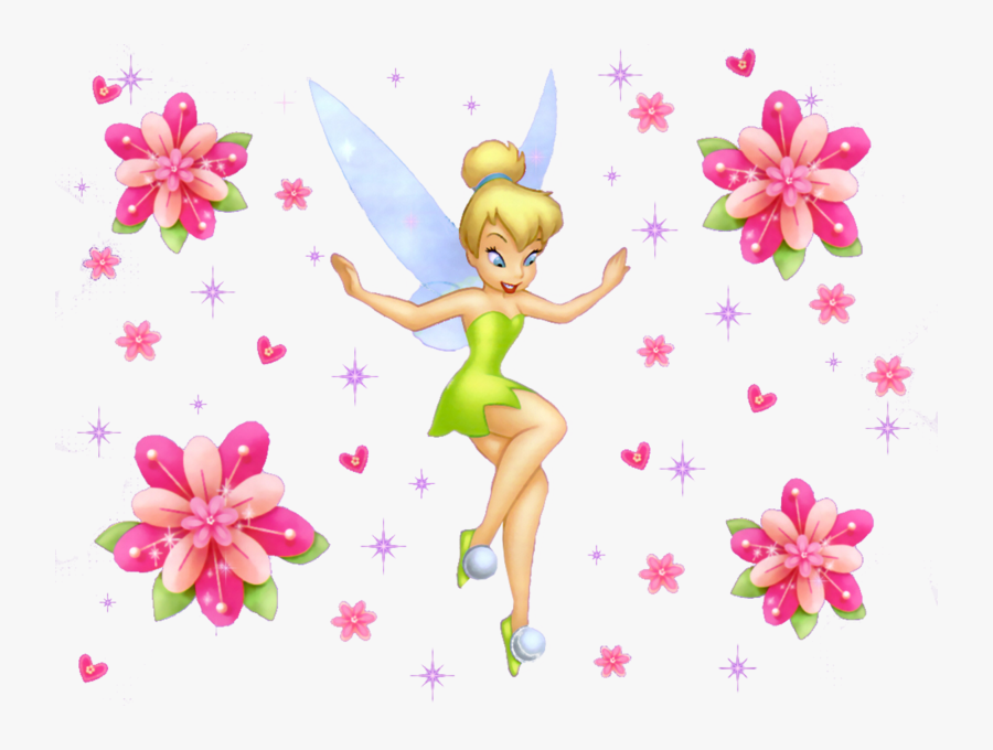 Tinkerbell With Flowers Png , Free Transparent Clipart - ClipartKey