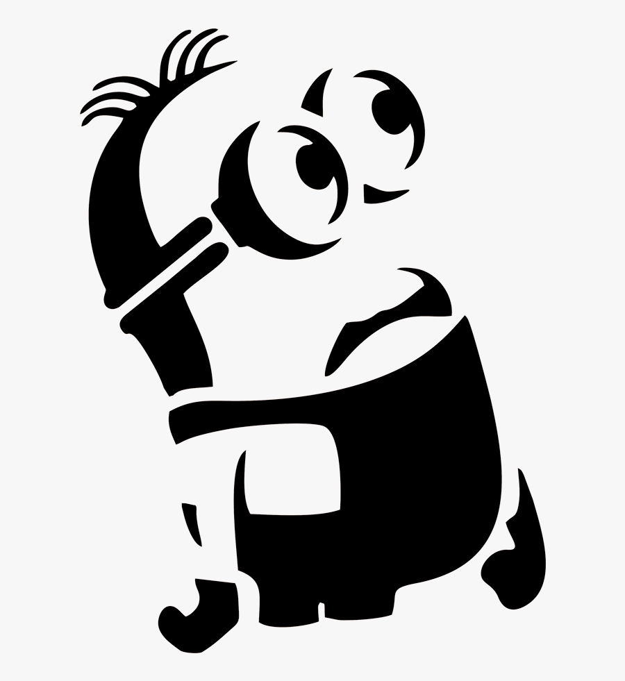 Silhouette Stencil Youtube Minions Clip Art - Minions Stencil, Transparent Clipart
