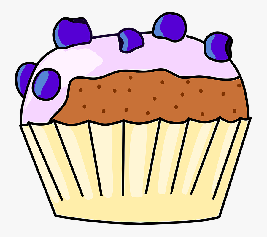 Cupcakes, Fruit, Cake, Eating, Dessert, Blueberries - Ciasto Grafika, Transparent Clipart