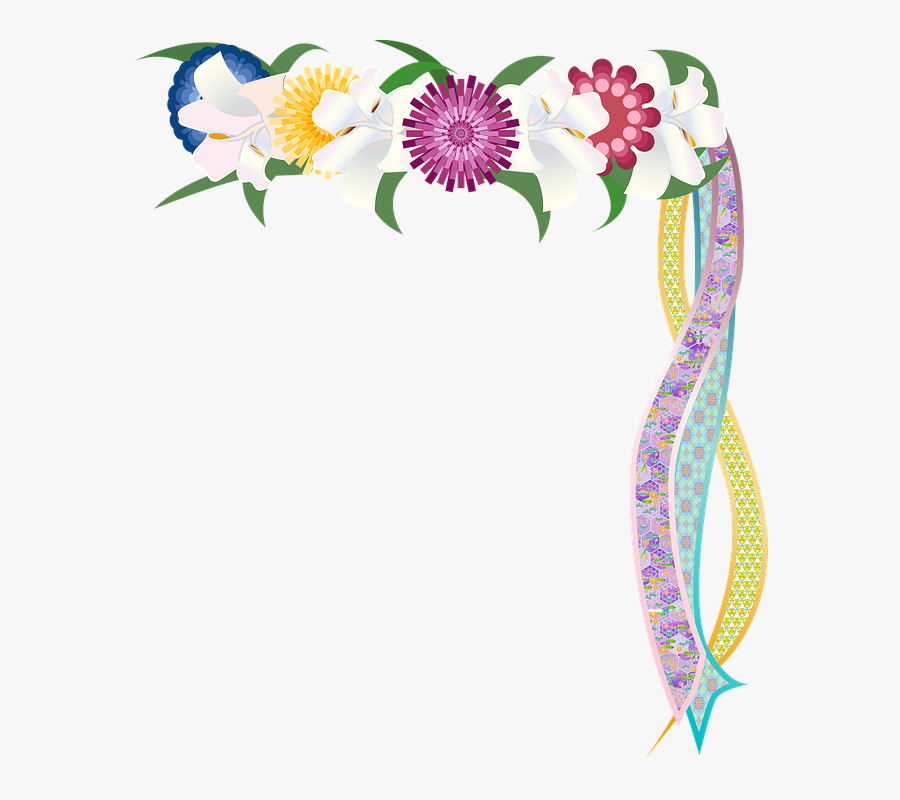 Graphic, Mayday, Flower Crown, Crown, Flower, Ribbons - Emoji Con Flores En La Cabeza, Transparent Clipart