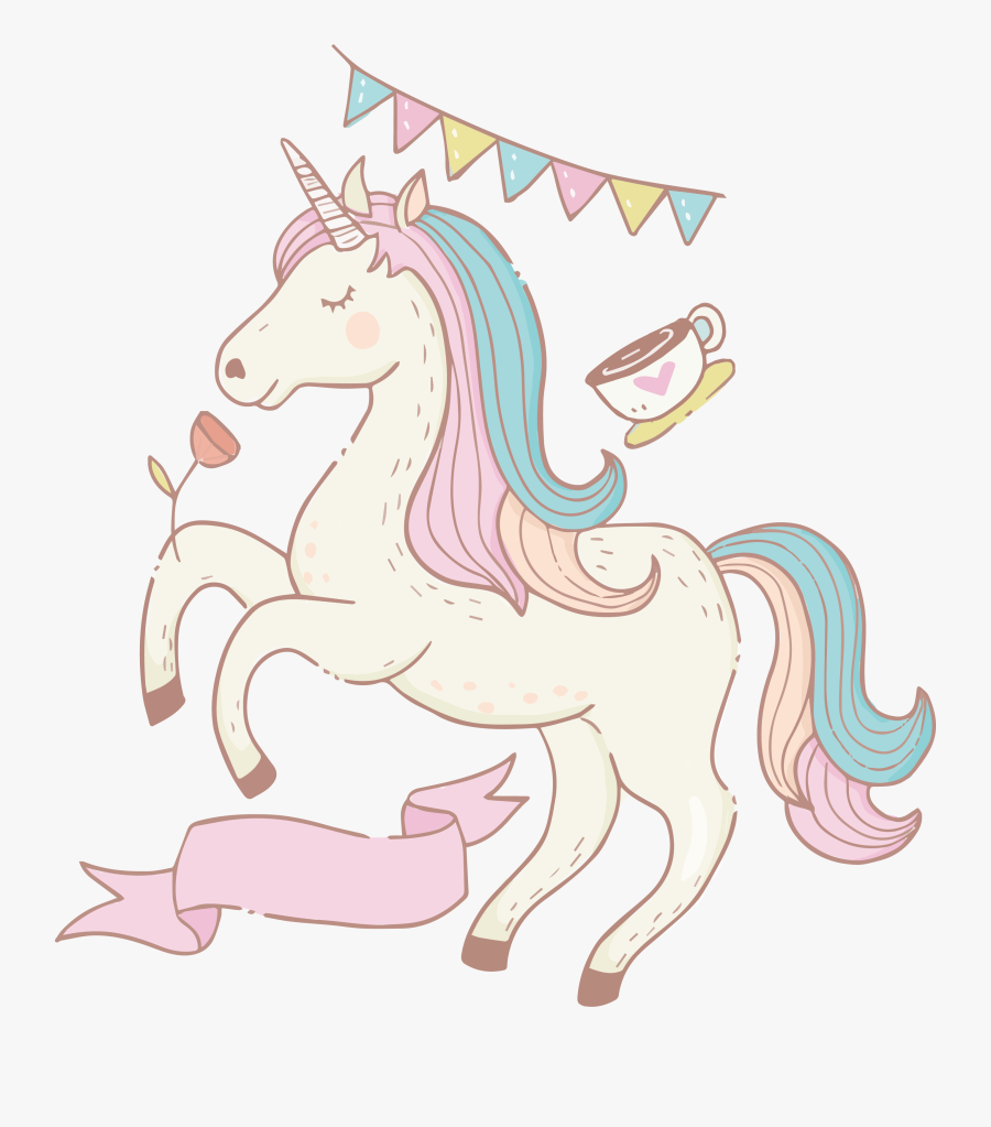 Painted Hand Illustration Unicorn Free Transparent - Mane, Transparent Clipart