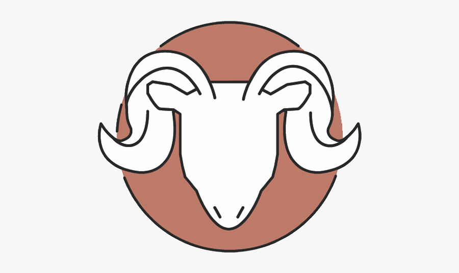 Drawn Horns Aries - Aries Sign Symbol, Transparent Clipart