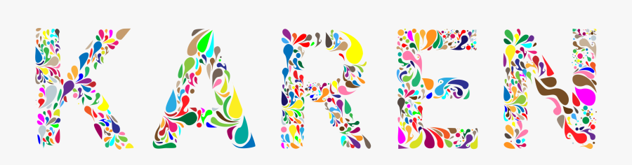 Clipart - Karen In Bubble Writing, Transparent Clipart