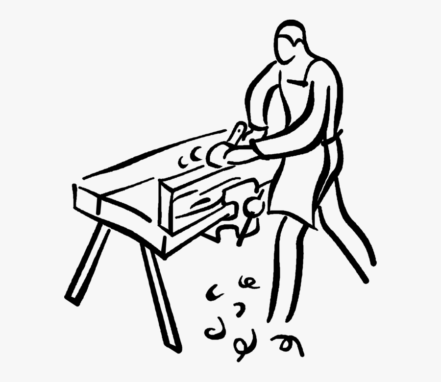 Vector Illustration Of Woodworking And Carpentry Carpenter - Carpintero Vector, Transparent Clipart