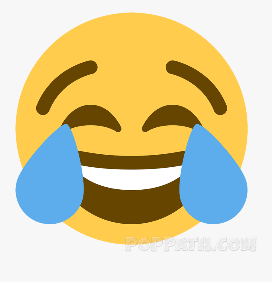 How To Draw A Tears Of Joy Emoji Pop Path - Joy Emoji Twitter, Transparent Clipart