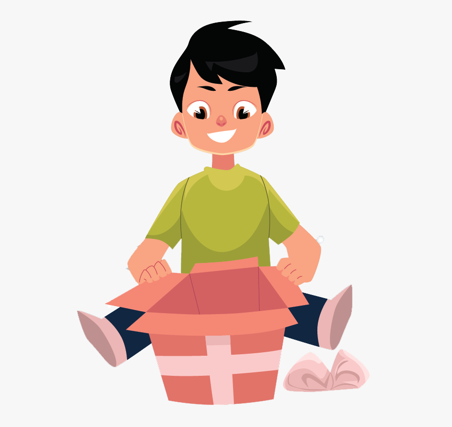 Spread Joy Throughout The Year Clipart , Png Download - Boy Opening A Box Drawing, Transparent Clipart
