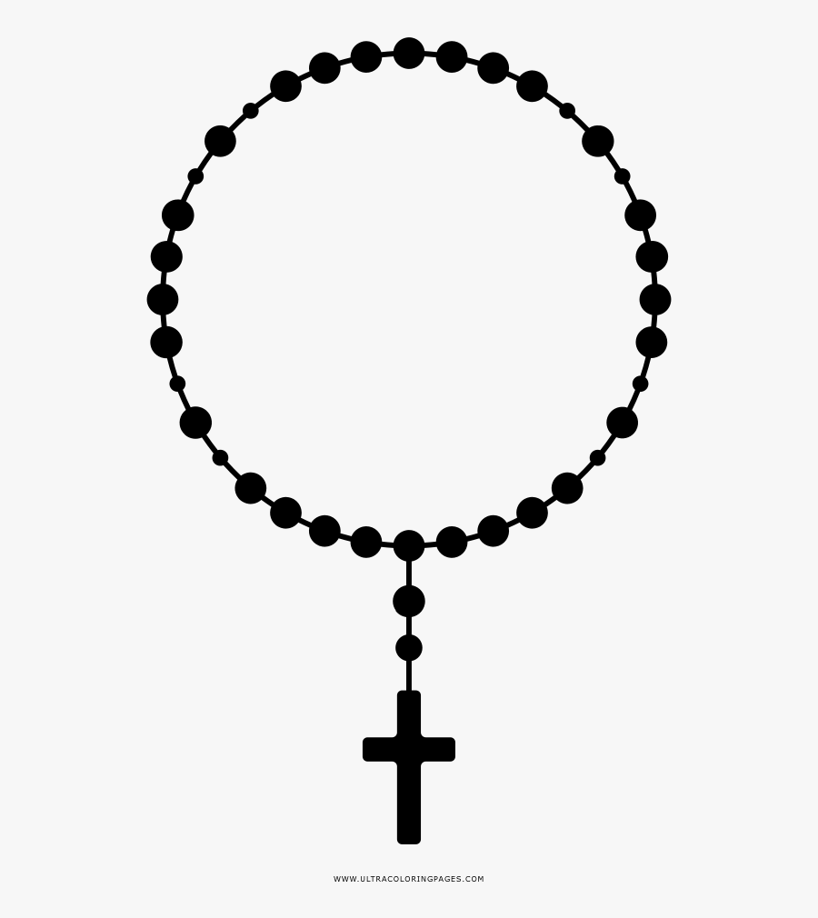 Rosary Coloring Page - Rosary Png Hd, Transparent Clipart