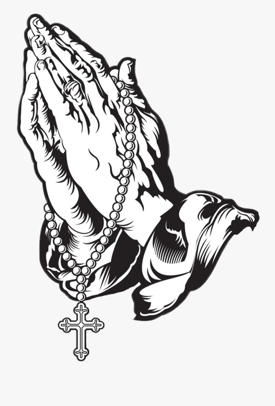 Praying Rosarybeads Rosary Amen Religion Freetoedit - Praying Hands Decal ,...