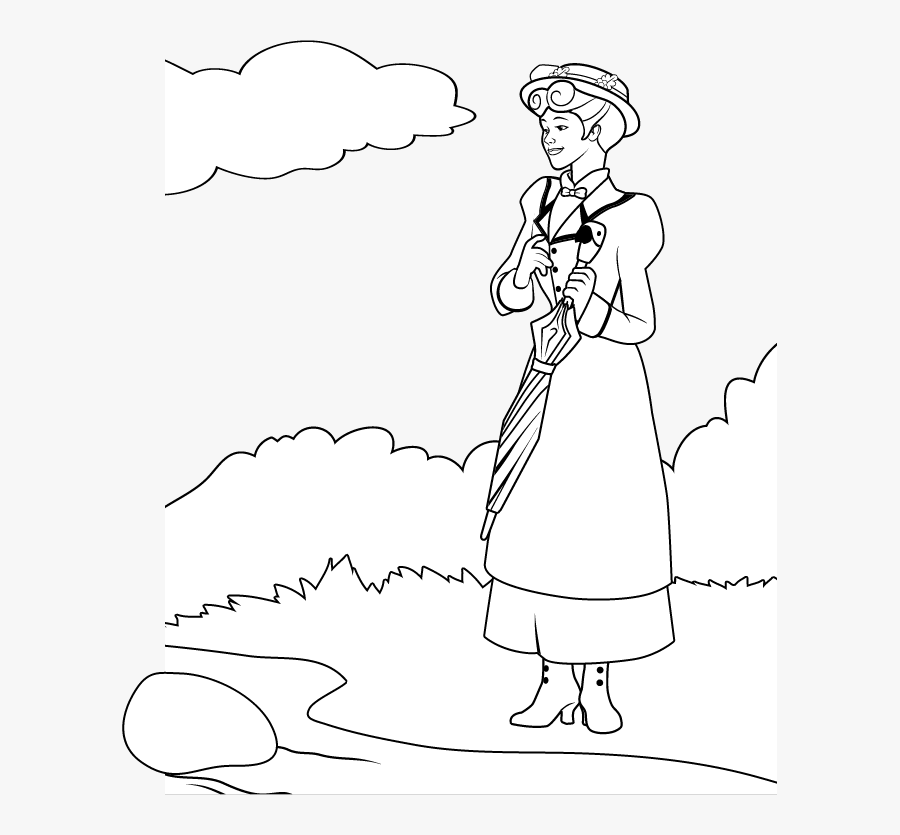 Free Coloring Page How To Draw Mary Poppins, Julie - Julie Andrews Coloring Pages, Transparent Clipart