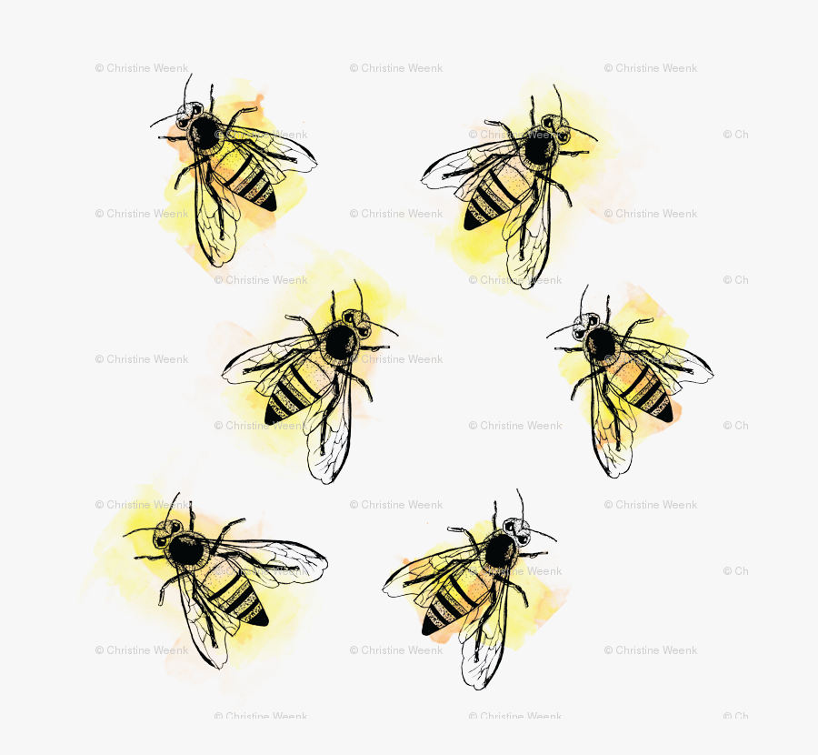 Clip Art Bee Watercolor - Bee Png Watercolor Png, Transparent Clipart