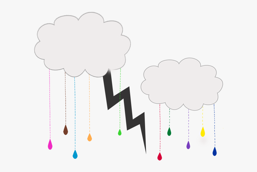 Rain Bow Storm Colorful Rain Digital Art Colorful Rain - Illustration, Transparent Clipart