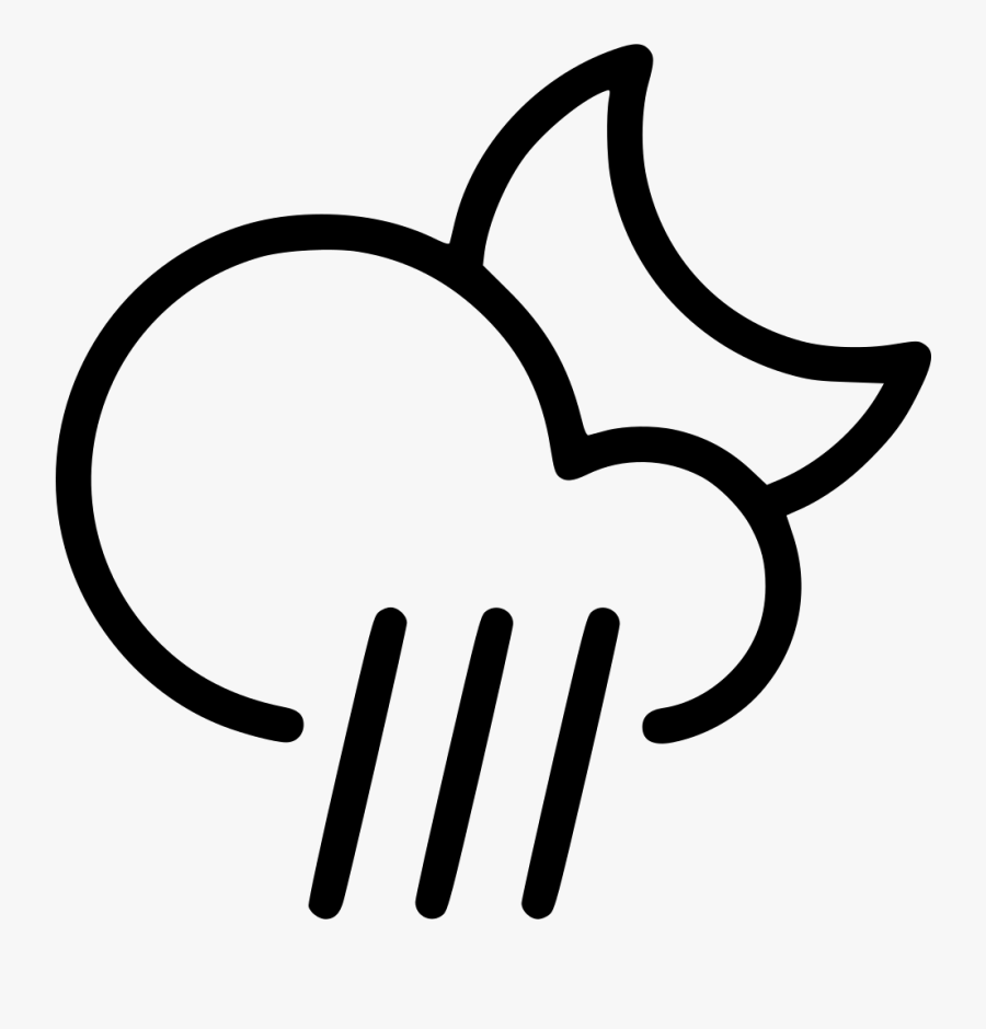 Night Rain Cloud Moon Svg Png Icon Free Download - Icon Clipart Black And White, Transparent Clipart