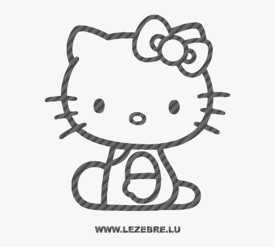 Transparent Hello Kitty Face Png - Clipart Cute Hello Kitty Black And White, Transparent Clipart