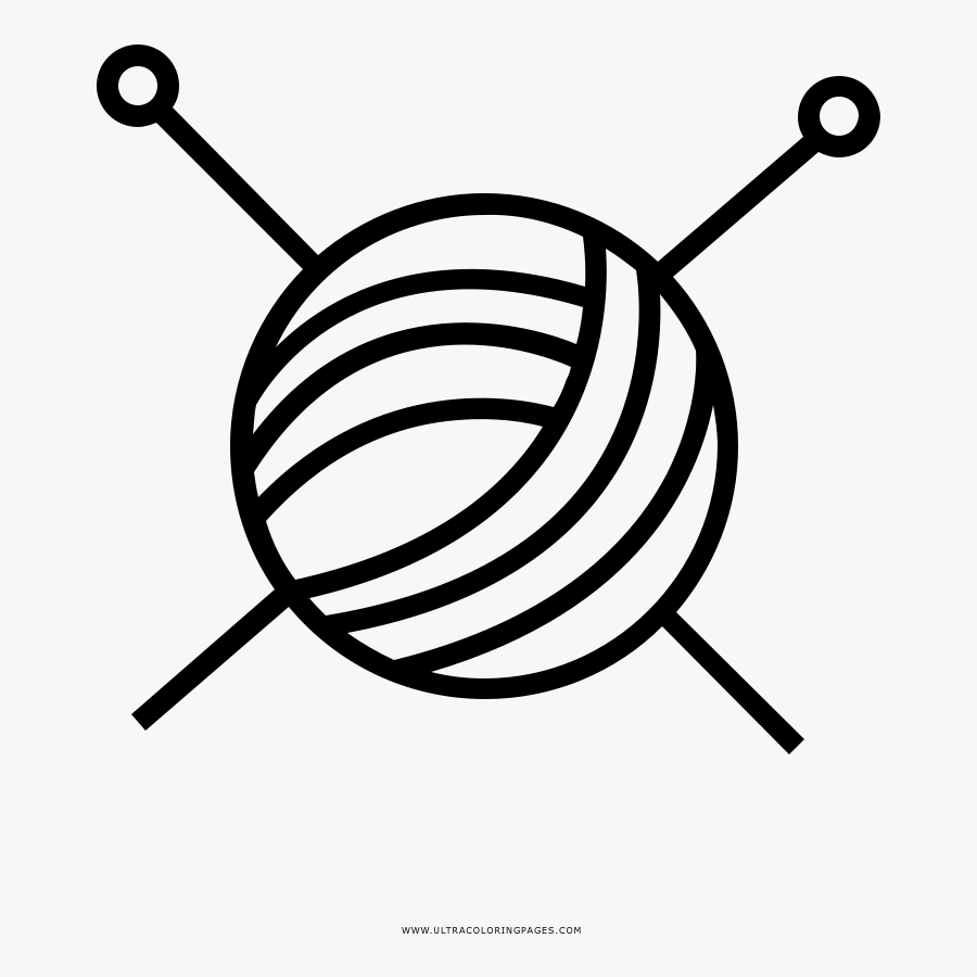 Knitting Coloring Page - Desenho Sol Preto E Branco, Transparent Clipart