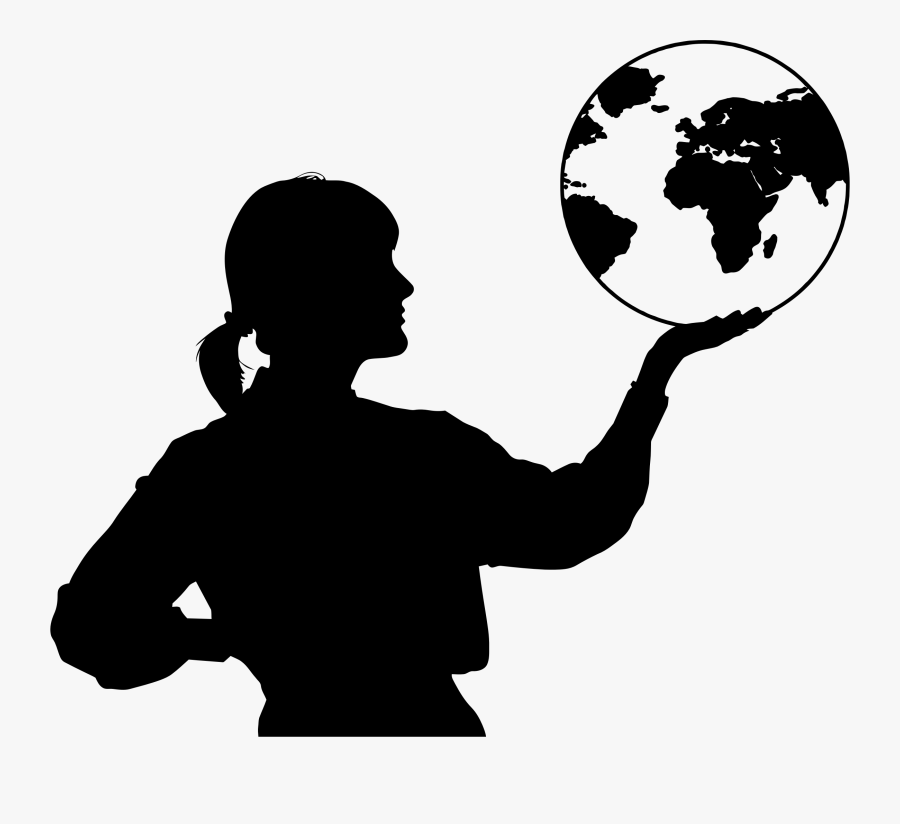 Smart Girls Earth Female Child - Globe In Girl Hand, Transparent Clipart