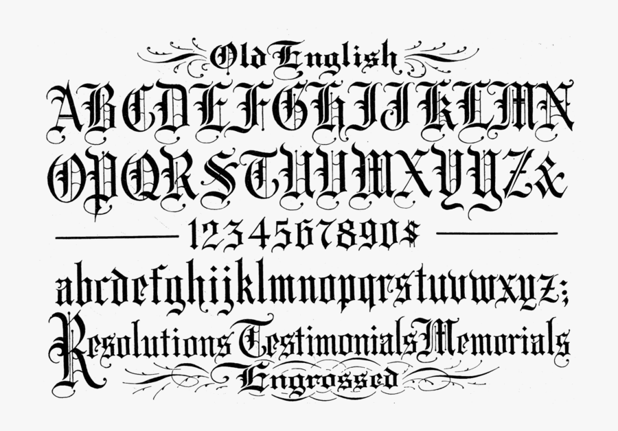 Hip Hop Fonts Png Clipart - Old English Decorative Calligraphy Fonts, Transparent Clipart