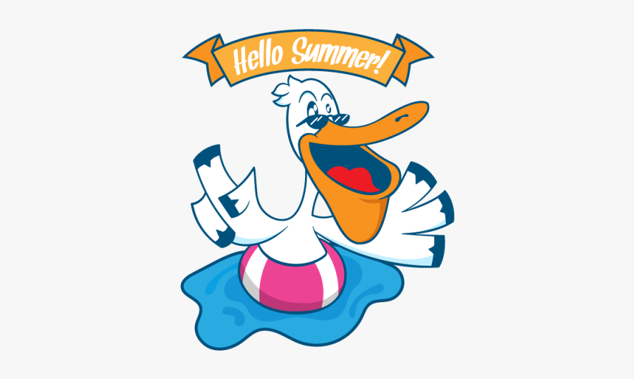 Bird Relaxing On Inflatable - Swim Ring, Transparent Clipart