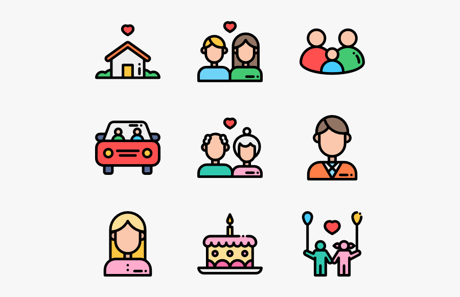 Elderly Icons Free Vector - Family Icon Transparent Background, Transparent Clipart