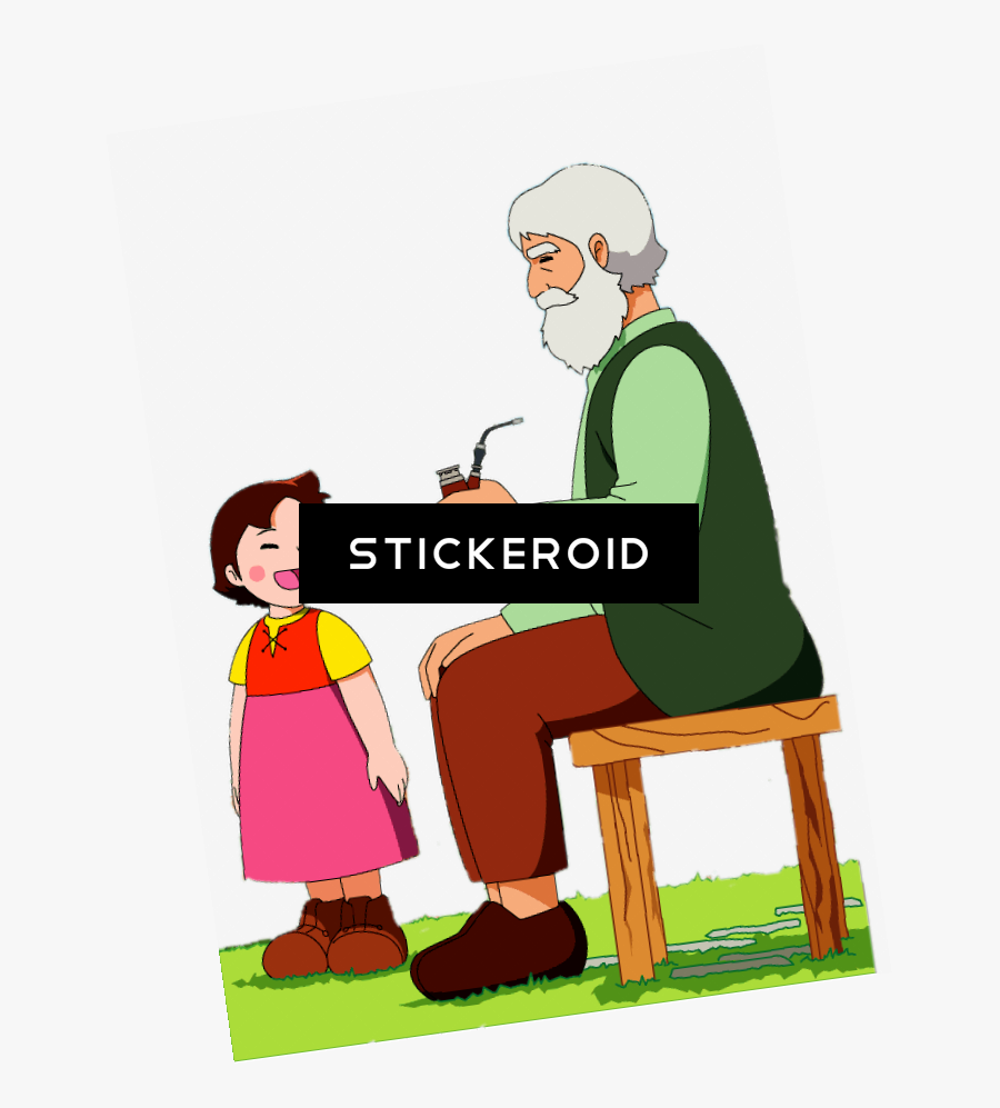 Heidi And Grandfather - Cartoon, Transparent Clipart