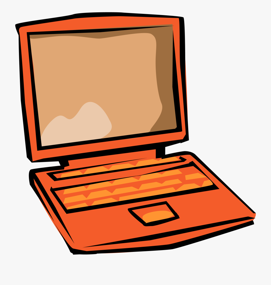 Laptop Orange Png, Transparent Clipart