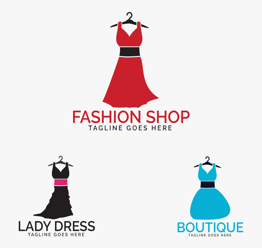 Dress Boutique Or Fashion Atelier Salon Logo - Lady Prom Dress Logo, Transparent Clipart