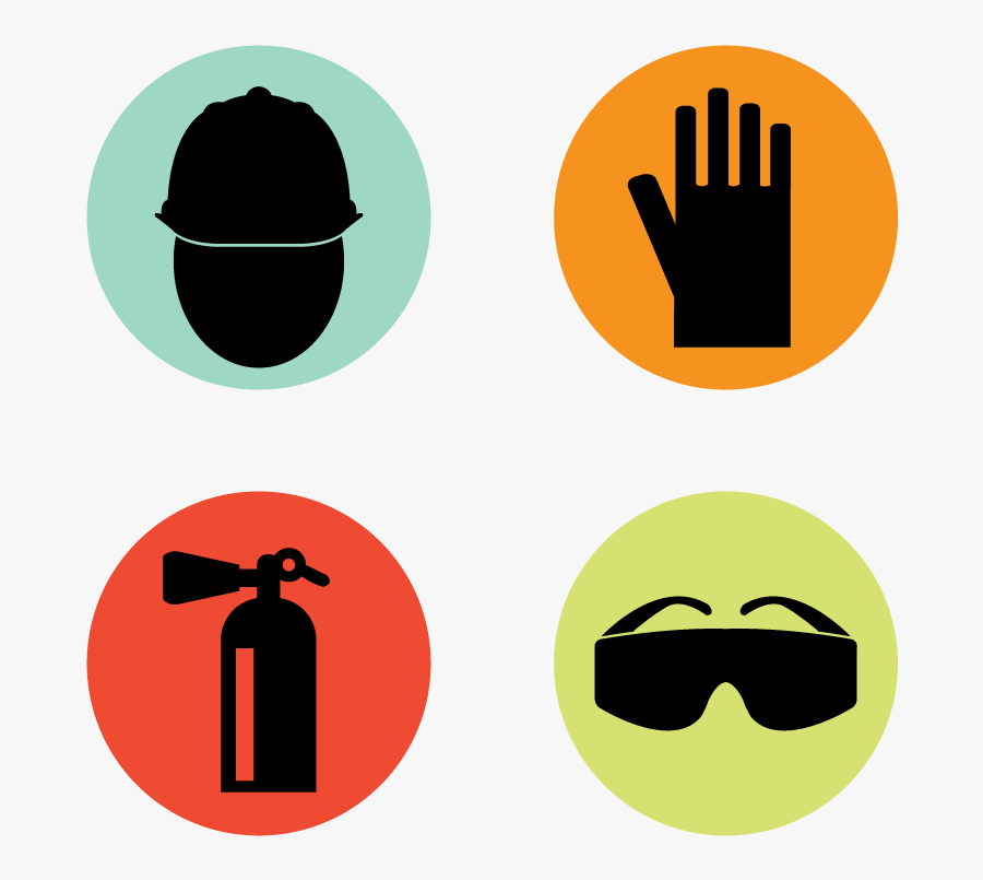 Set Of Four Safety Icons - Safety Icon Transparent Background, Transparent Clipart