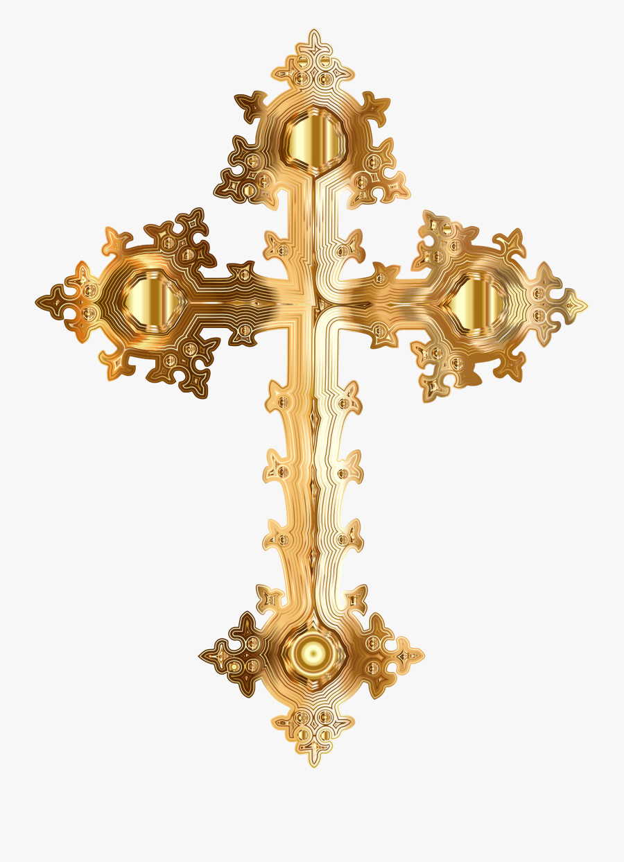 Transparent Religious Background Clipart - Golden Cross Transparent Background, Transparent Clipart
