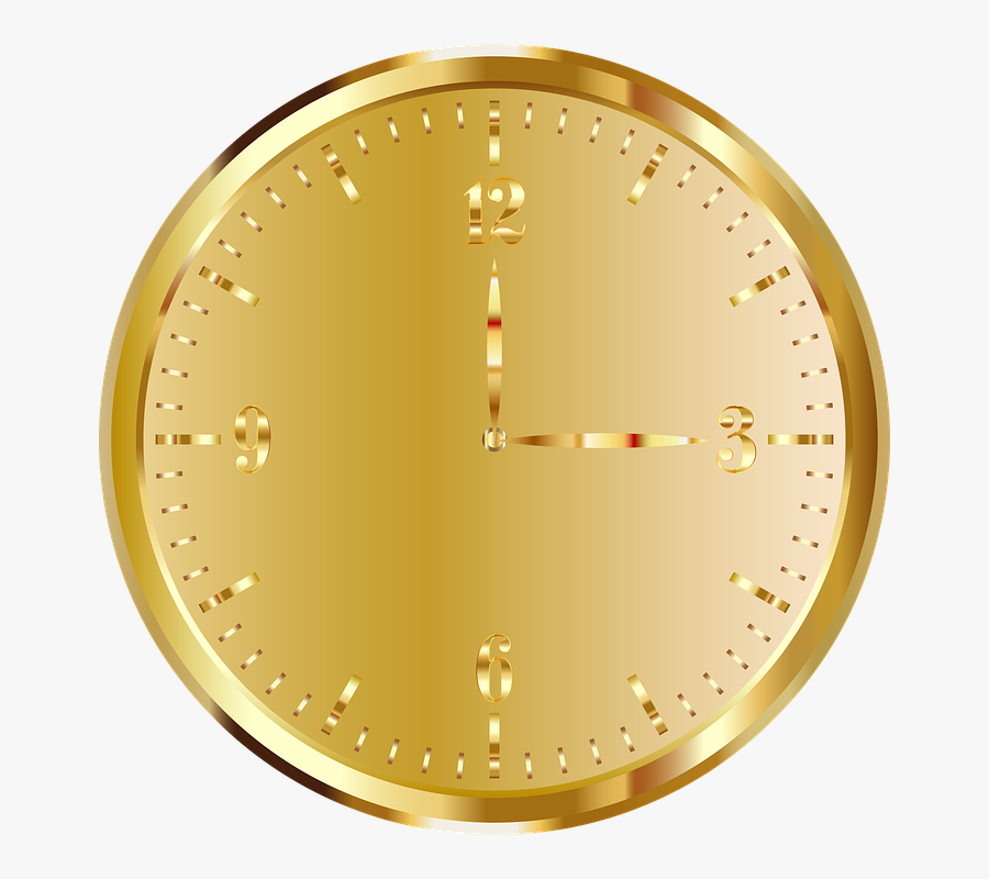 Clock, Golden, Time Indicating, Time Of, Gold, Time - Clock Golden, Transparent Clipart