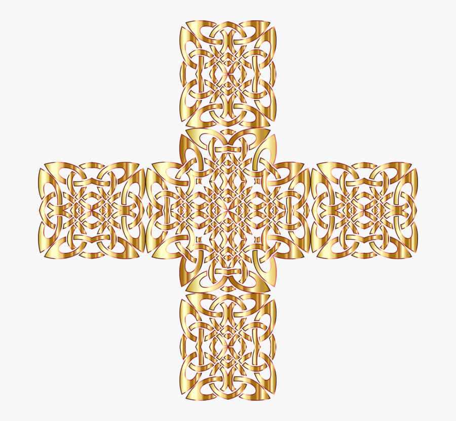 Symbol,line,cross - Irish Knot Golden Transparent Background, Transparent Clipart