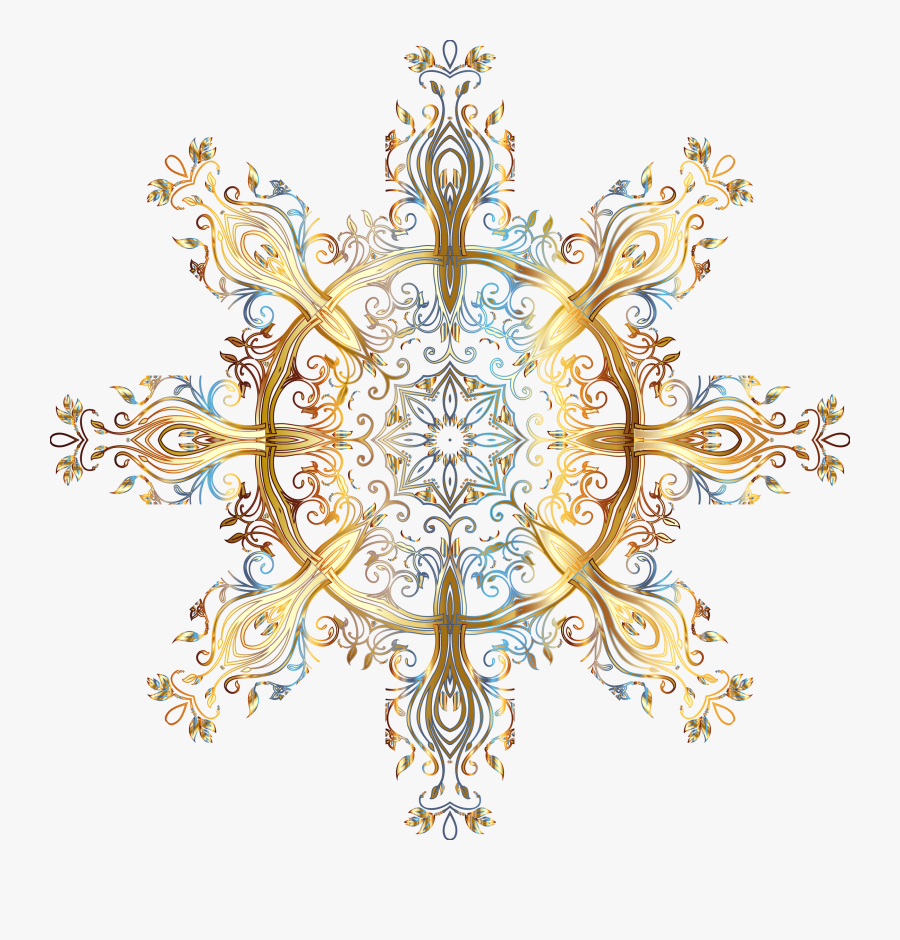 Transparent Christmas Cross Clipart - Gold Flourish Ornament Png, Transparent Clipart