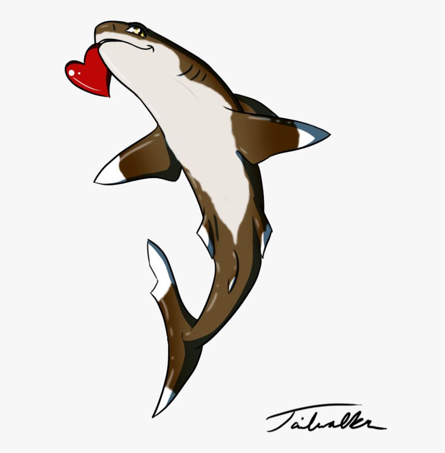 White Tip Shark Drawing - Shark Jumping Out Of Water Drawinf, Transparent Clipart