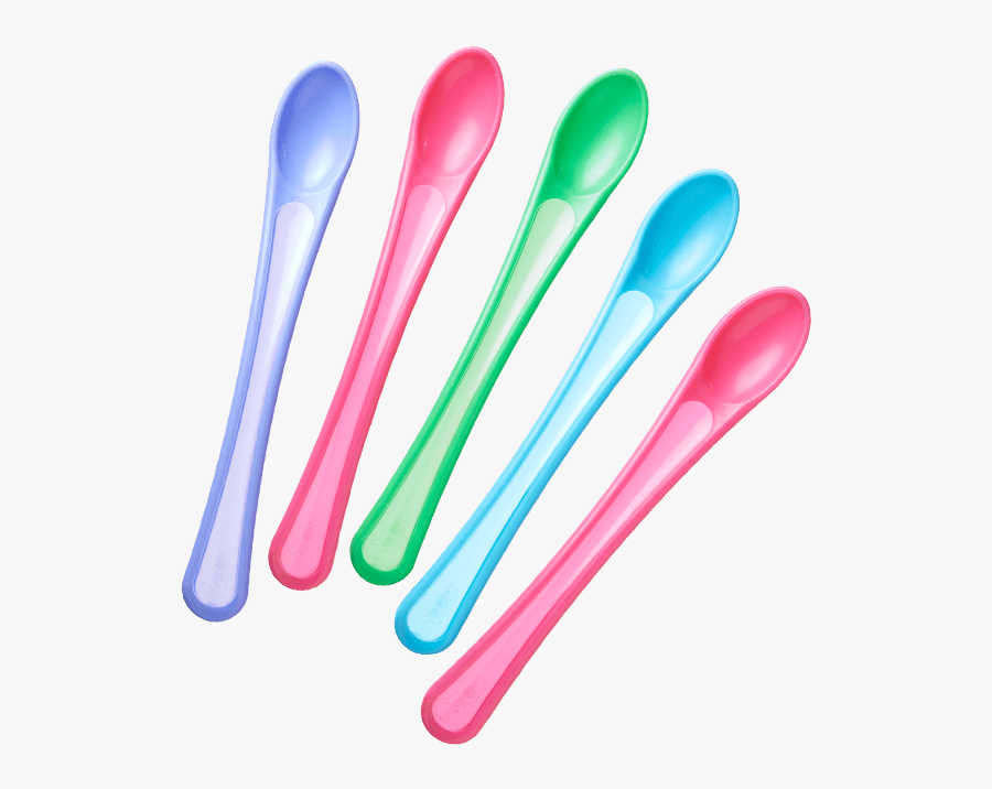 Soft Tip Feeding Spoons Pink & Green Clipart , Png - Spoon, Transparent Clipart