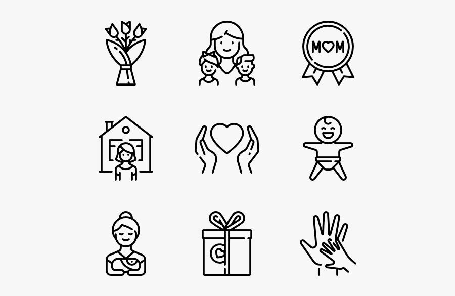 Clip Art Motherhood Icons - Family Line Icon Png, Transparent Clipart