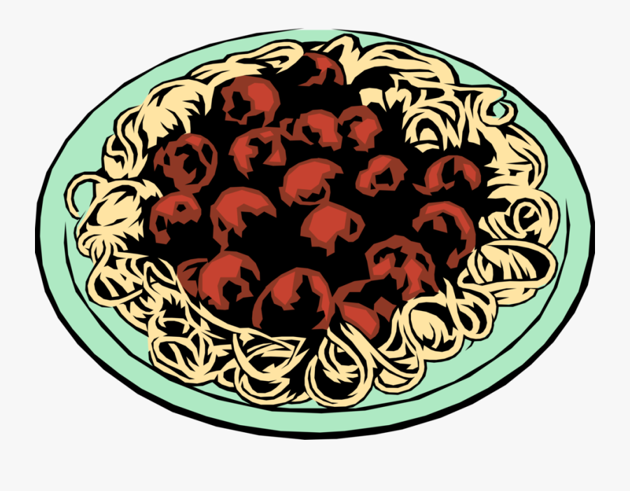 Vector Illustration Of Italian Cuisine Spaghetti Pasta - Circle, Transparent Clipart
