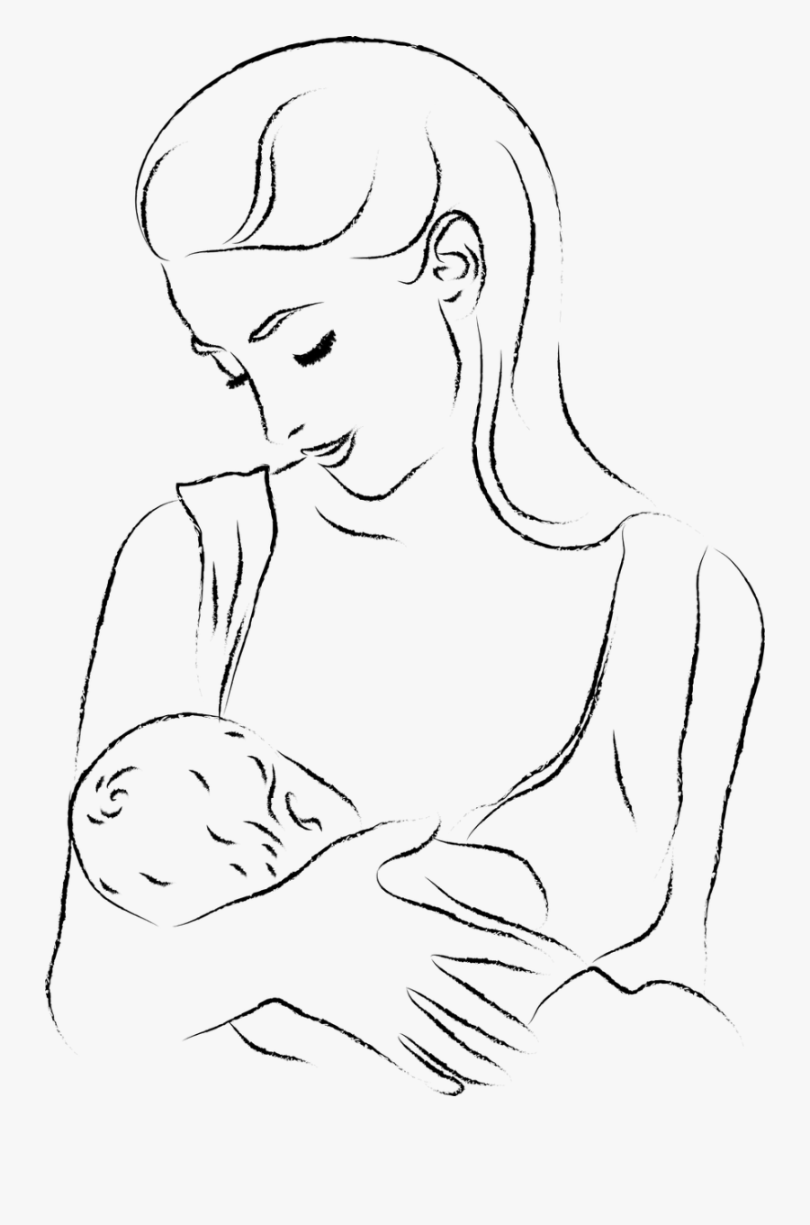 Breast Feeding Images Black And White, Transparent Clipart