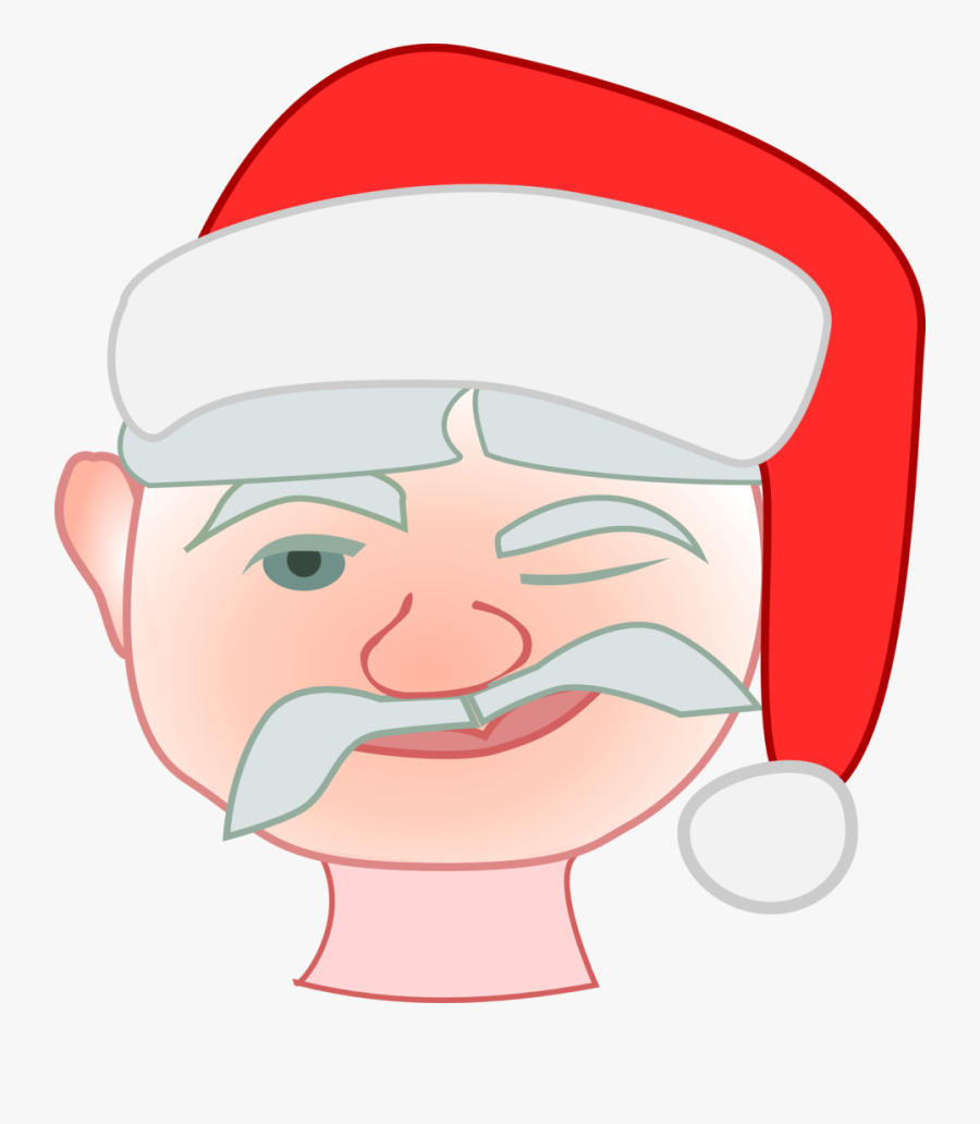 Santa Winking - รูป สัน ต้า คอ ด, Transparent Clipart