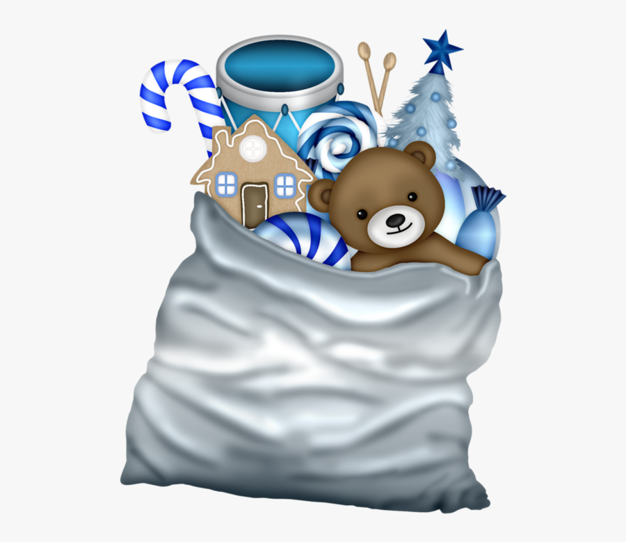 Christmas Bag Of Toys * Christmas Bags, Blue Christmas, - Cartoon, Transparent Clipart