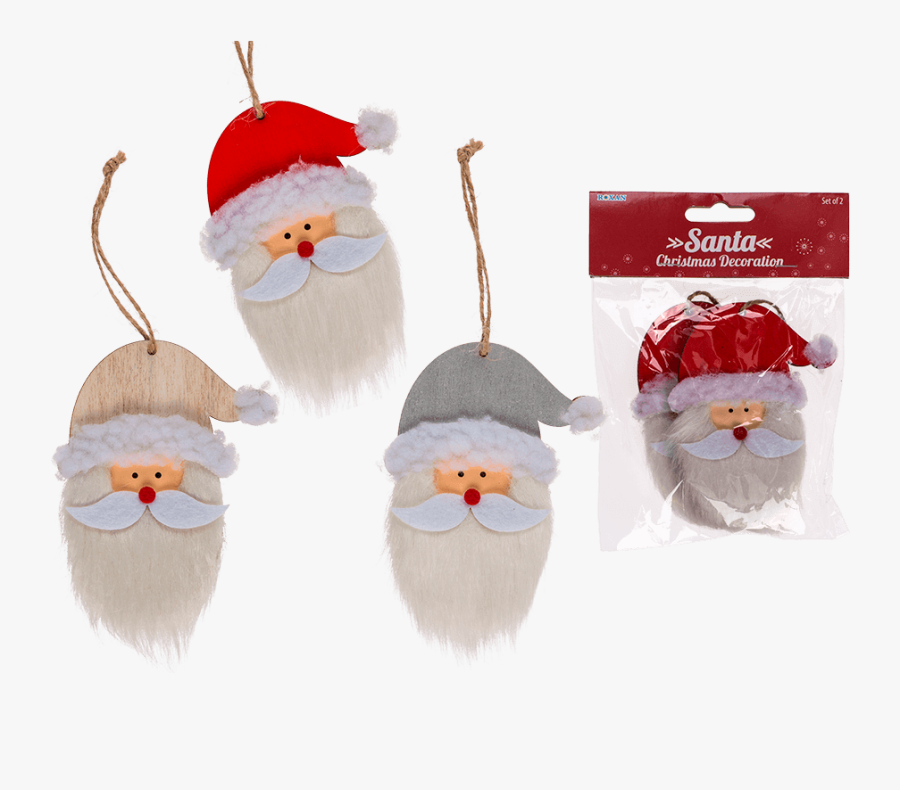 Clip Art Wooden Santa Head With - Christmas Ornament, Transparent Clipart