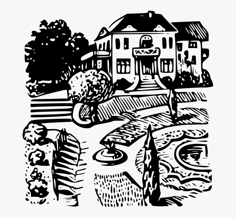 Transparent Mansion Png - Black And White Clipart Mansion, Transparent Clipart