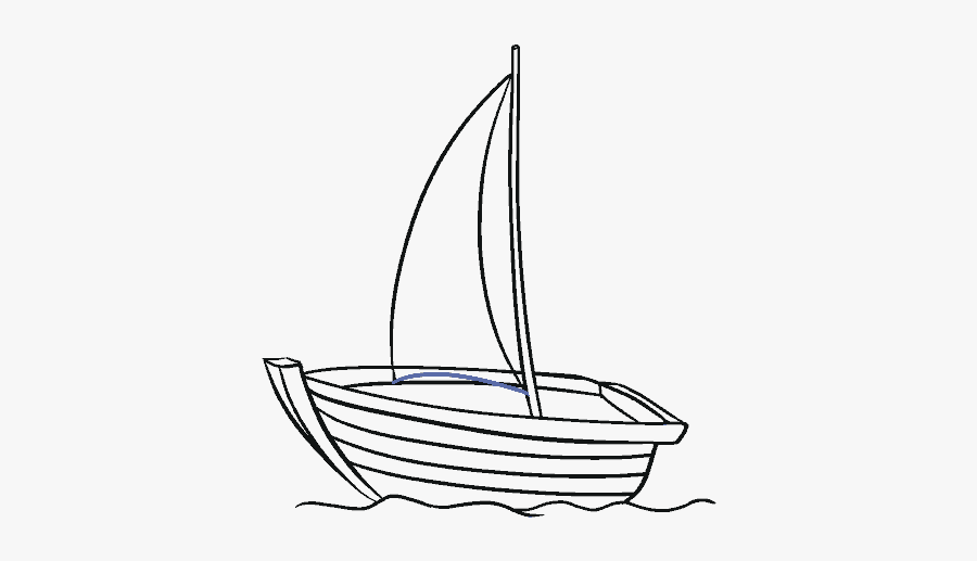 How To Draw Boat - Line Drawing Of Boat, Transparent Clipart