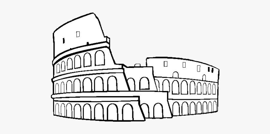 Colosseum Clipart Roman House - Coliseo Romano Para Dibujar, Transparent Clipart