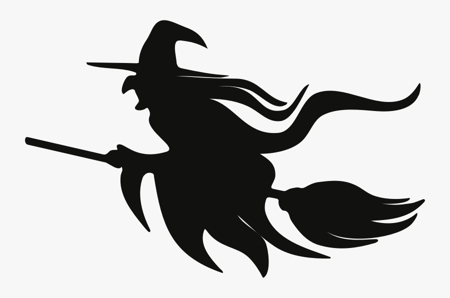 Witch"s Broom Witchcraft Silhouette - Witch On A Broomstick Clipart, Transparent Clipart