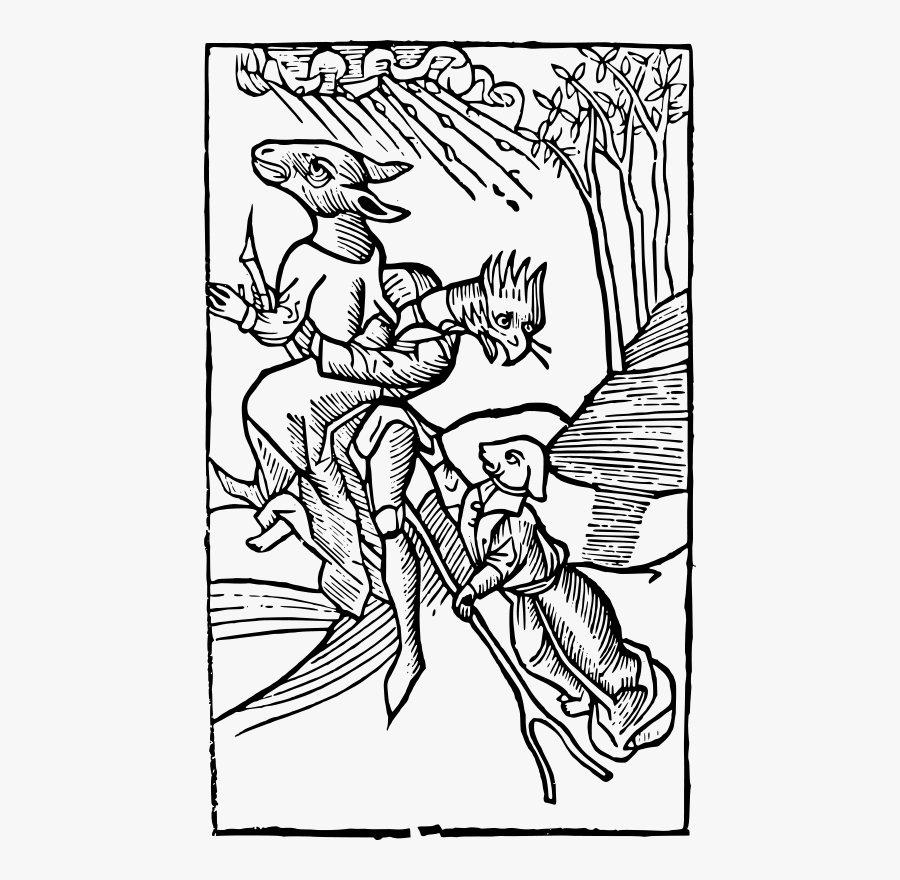 Witches And Demons - Male Witch With Broomstick, Transparent Clipart